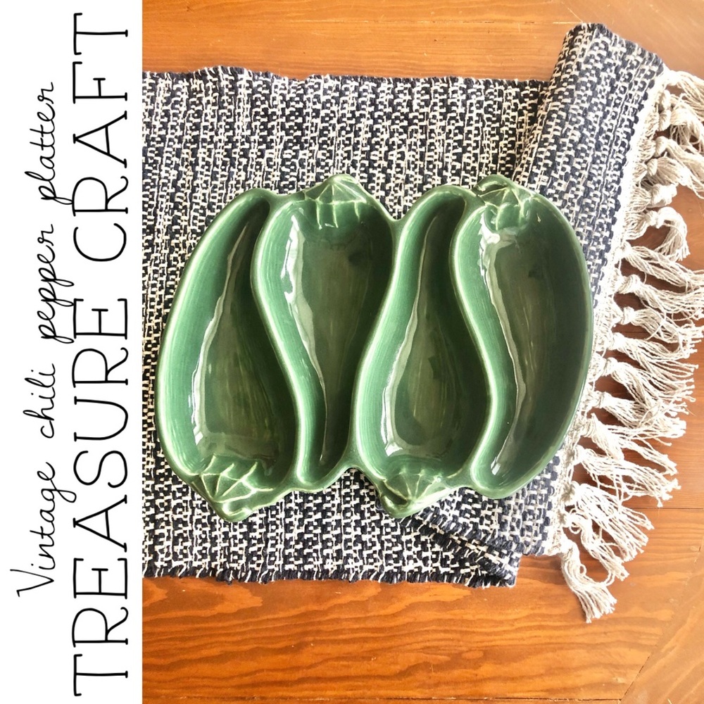 Vintage Treasure Craft Ceramic Chili Pepper Platter